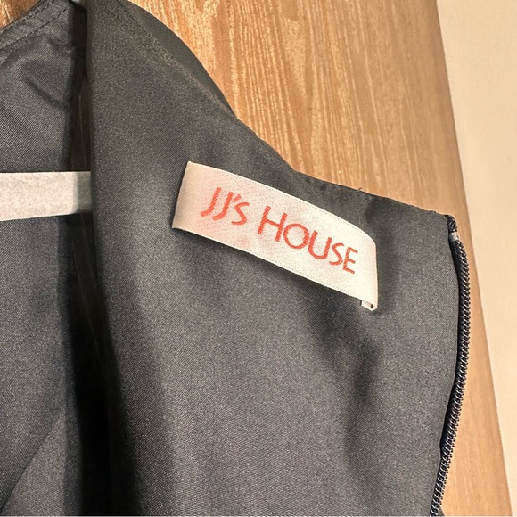 NWT JJ's House Women's Dress Sz 8 Gold and Black Bodycon Scoop Knee-Length Chiff - Picture 11 of 12